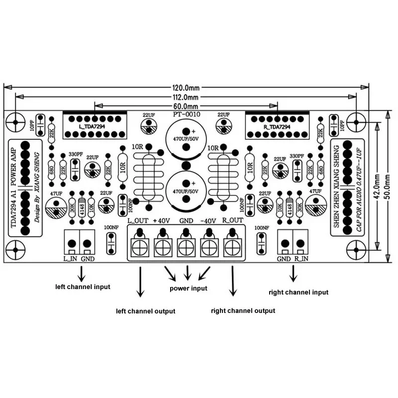 Amplificador de Potência Áudio Hifi Dual Channel Kit Faça Você Mesmo Placa Acabada Pcb Dlhifi Tda7294 x2 100w Mais 100w - Image 6