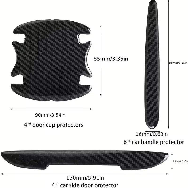 Car Door Stickers Carbon Fiber Pattern Anti Collision Scratch
