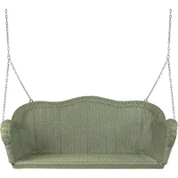 Hand Woven Resin Wicker Porch Swing with Chain 1