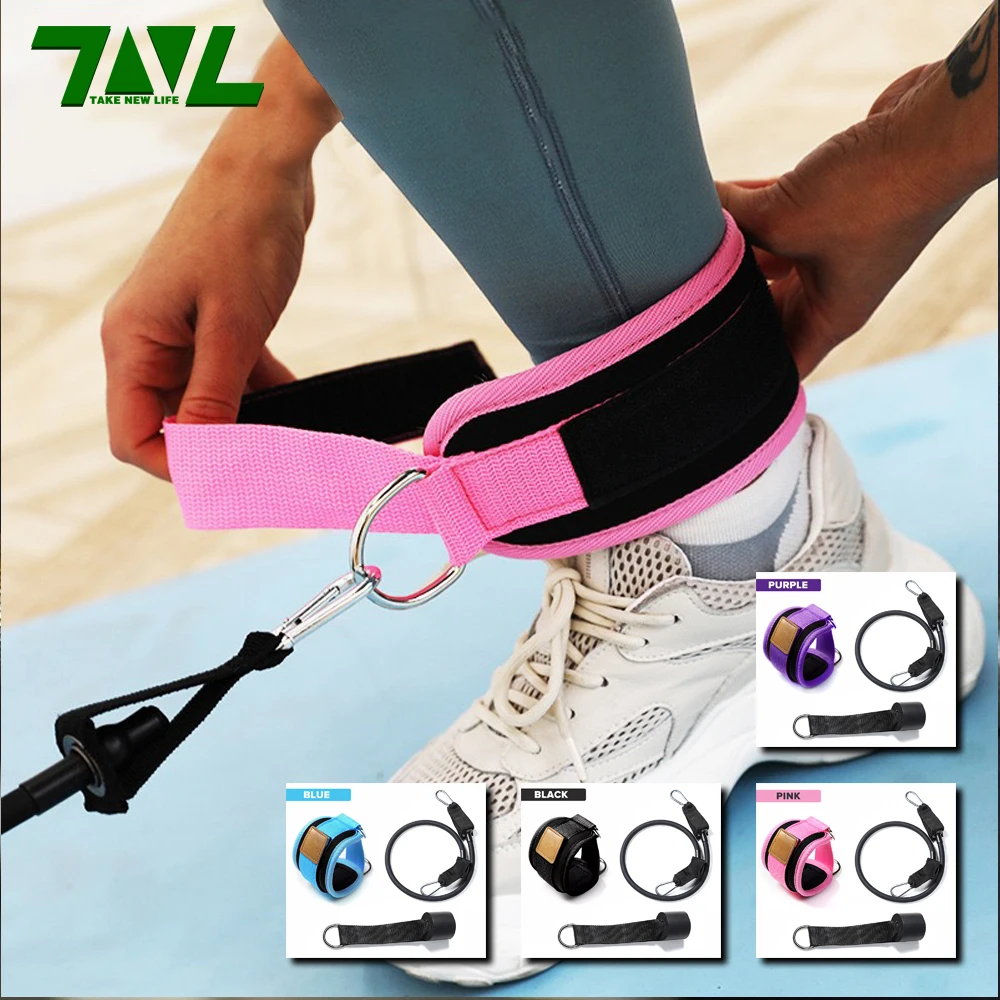

1Set Gym Ankle Strap Cable Machines With Elastic Band Accessories Fitness Leg Exercises Ankle Cuffs for Workouts Glutes Legs