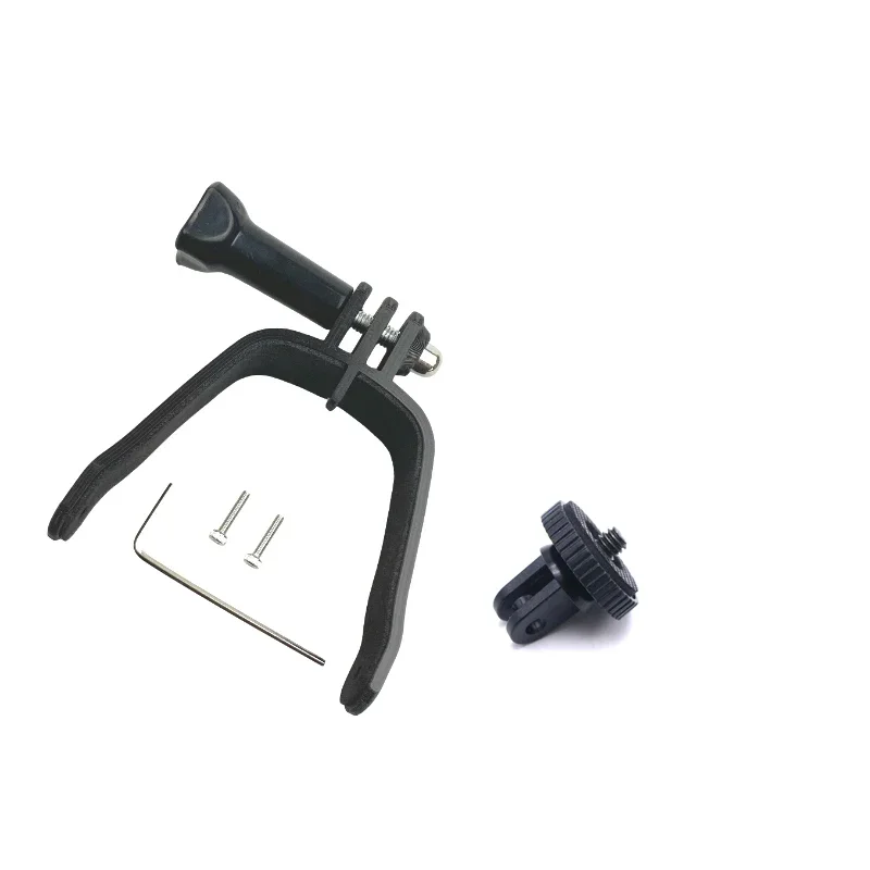Vue rapprochée du support de caméra sport pour Gopro, Osmo Action, Insta360 avec base fixe DJI FPV