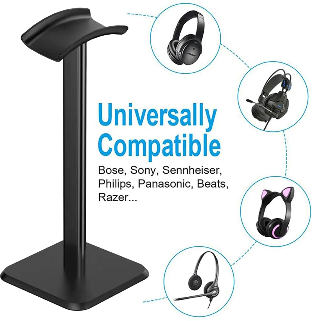 Sleek Desktop Headphone Stand & Holder - Universal Design