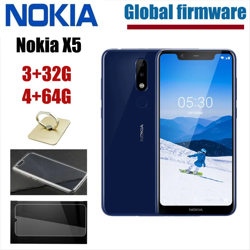 Смартфон Nokia X5 глобальная версия 3 + 32 ГБ LTE сканер отпечатка пальца | Мобильные