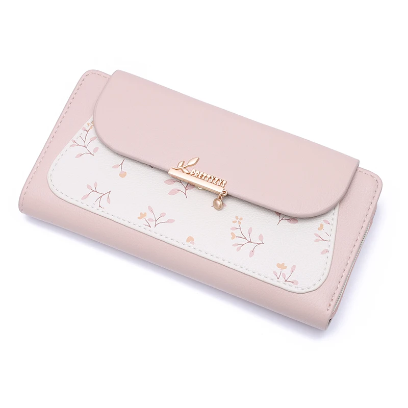 Neue bedruckte lange Damenbrieftasche, koreanische Version aus PU-Leder, faltbar mit mehreren Steckplätzen, Studenten-Geldbörse, multifunktional, modisch – Detail 12