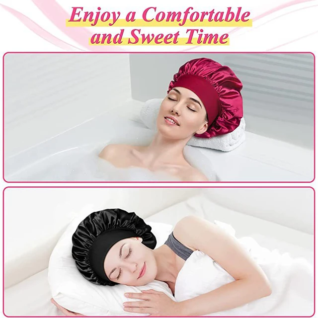 New Silk Sleeping Cap Night Hat Head Cover Bonnet Satin Cheveux