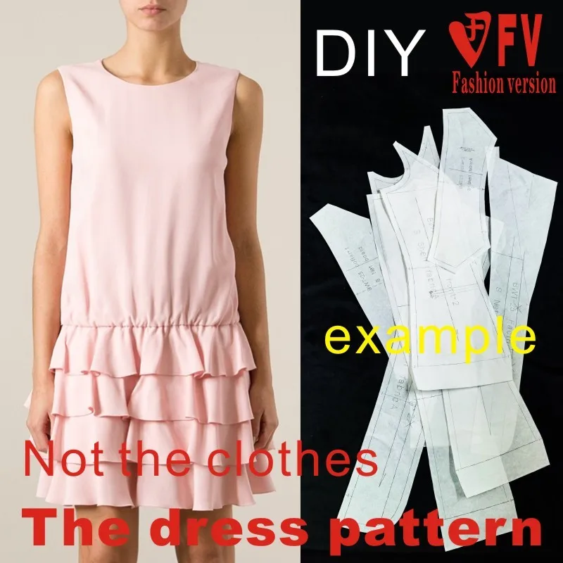 Women's Dress Sewing Pattern Template Cutting Drawing Clothing DIY BLQ-70