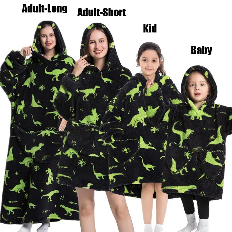 Winter Hoodies Sweatshirt Women Men Pullover Fleece Giant TV Oversized Blanket with Sleeves Adult Halloween Pumpkin Clothing 3