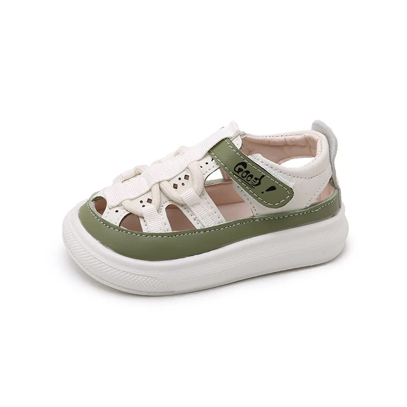 Boys' Toe Sandals Sneakers Summer Openwork Sandals 0-2 Toddler Shoes Anti-kick Anti-collision Beach Shoes