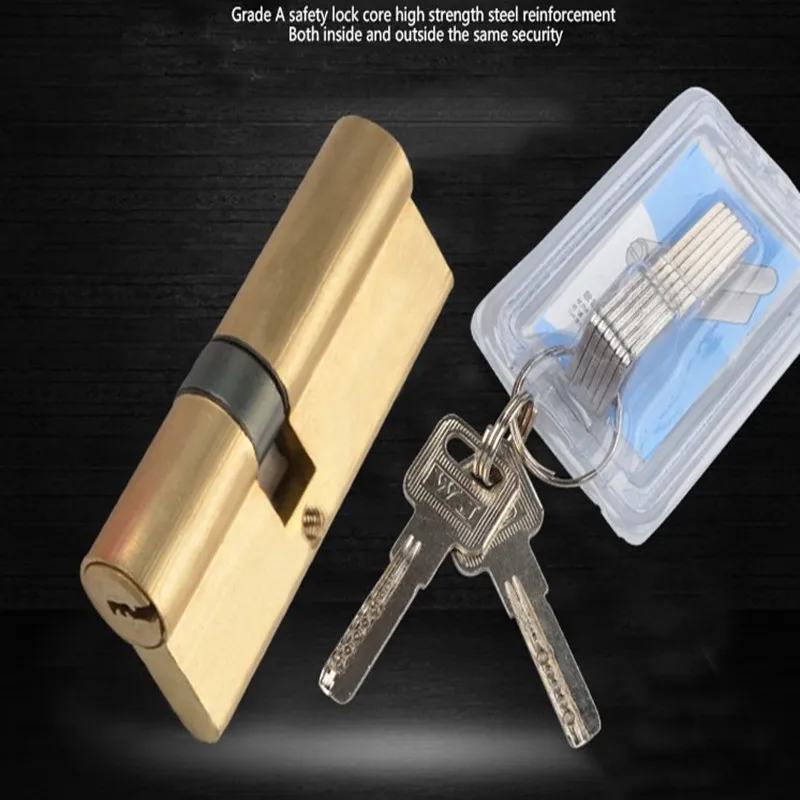 Door Cylinder Biased Lock 65 70 80 90 115mm Cylinder Ab Key Antitheft Entrance Brass Door Lock