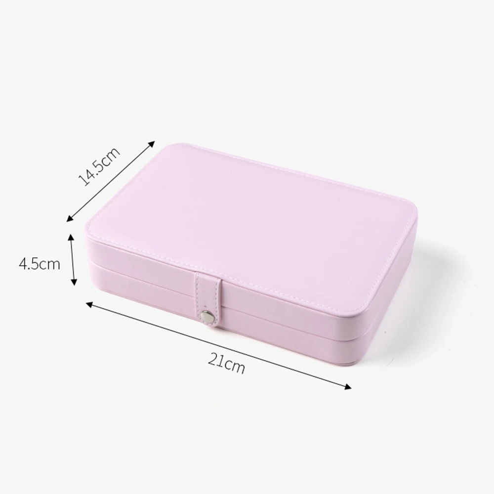 1Pcs PU Leather Double Layer Multifunctional Waterproof Jewelry Storage Box Travel Portable For Ring Earrings Necklace Bracelet
