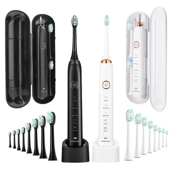 Electric Rotating Toothbrush Deep Clean Whitening Teeth for Adult Ultrasonic Toothbrush with 8pcs Refill Replacement Heads 1