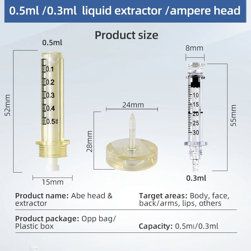 0.3 0.5ML Ampoule Head For Pressurized Pen Hyaluron pen No-needle Hyaluronic Acid Filler Injection Accessories Atomizer Gun Head