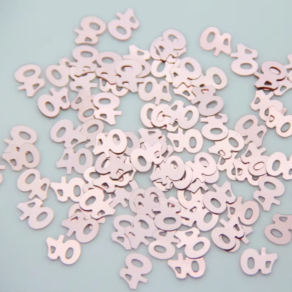 Rose Gold Digital 18/21/30/40/50/60 Glitter Confetti Decor Happy Birthday Table Scatter Confetti For Celebration Party 500Pcs