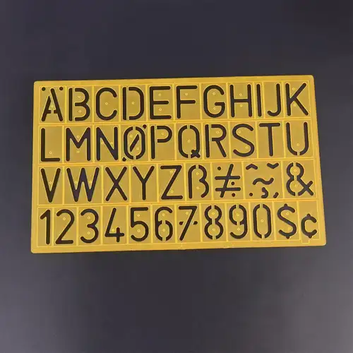 4pcs Craft Scrapbook Letter Stencil Design Colorful Plastic Numbers With Ruler For Painting Crafts Graffiti Abc - Image 2