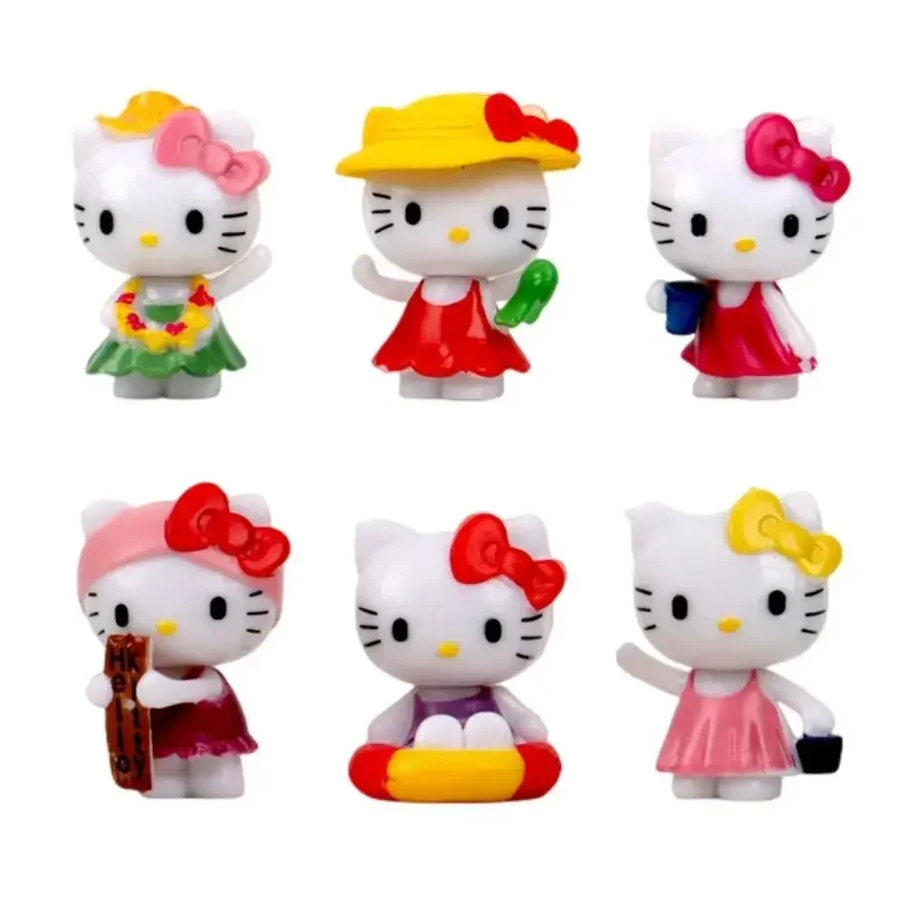 6 개/대 5cm Sanrio Figuren 인형 헬로 키티 액션 피규어 케이크 장식..