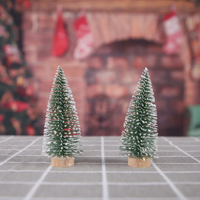 Mini Christmas Tree Desktop Decoration DIY Pine Needle Christmas Decorations Tinted White Cedar Small Tree
