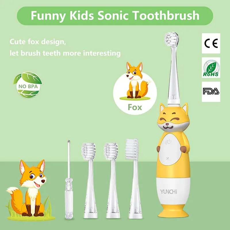 Brosse à Dents électrique Sonique Pour Enfant - Design Chat, Rechargeable USB, 360 Degrés !