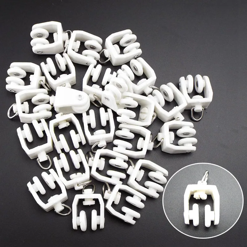 Plastic Curtain Wheel Rail Straight Curved Track Rollers Hanging Curtains Hook Ring Slider Decorative Accessories u