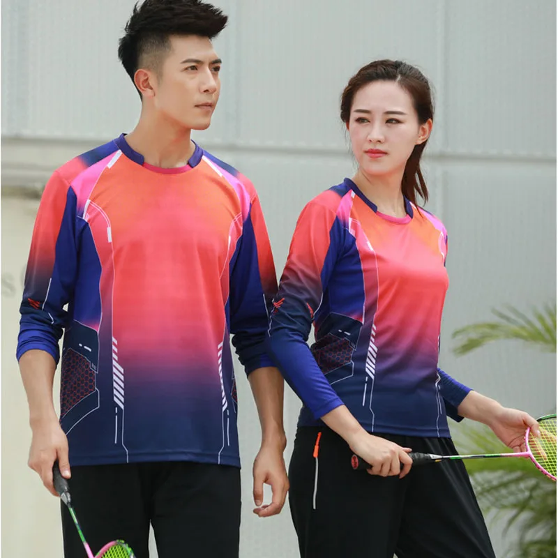 New long-sleeved badminton wear shirt men/women,autumn winter sports clothes quick-dry table tennis shirts,tennis shirts
