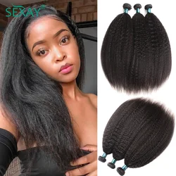28 Inch Kinky Straight Human Hair Bundles 100g/Pc Brazilian Remy Hair Weft Sexay Curly Deep Wave Hair Weave One Piece For Sale