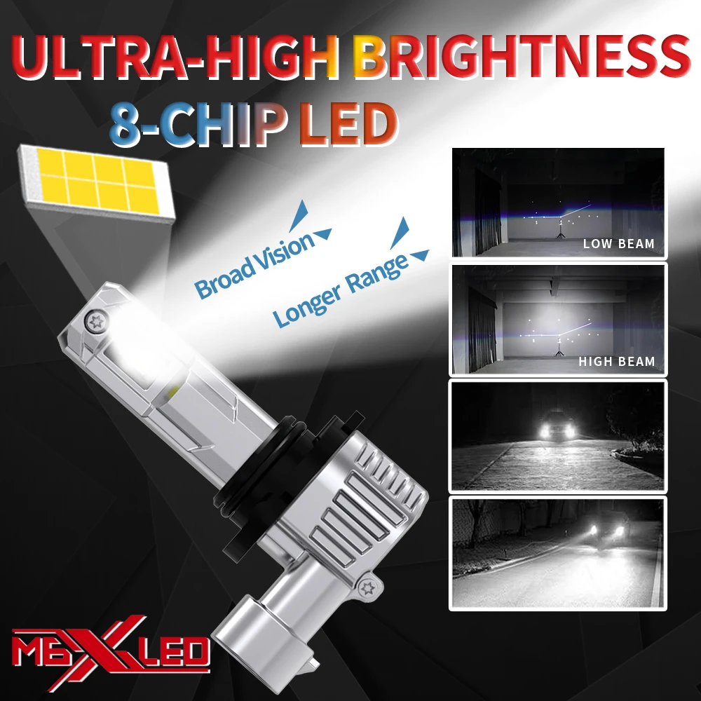 2개 HB4 P22d 9006 LED 헤드라이트 자동차 다이오드 전구 화이트 모토 안개등 12V 55W 캔버스 에러 프리 크라이슬러 크로스파이어 20042007용