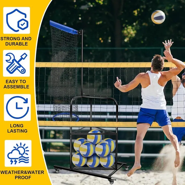 Volleyball Setter Trainer Net Adjustable Angle Volleyball Target Net for Indoor/Outdoor Practice Training Equipment