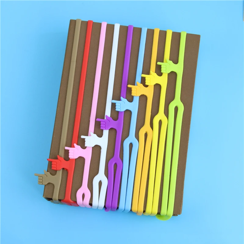 Hot Sale New Cute Silicone Finger Pointing Bookmark Book Mark Office Supply Funny Gift