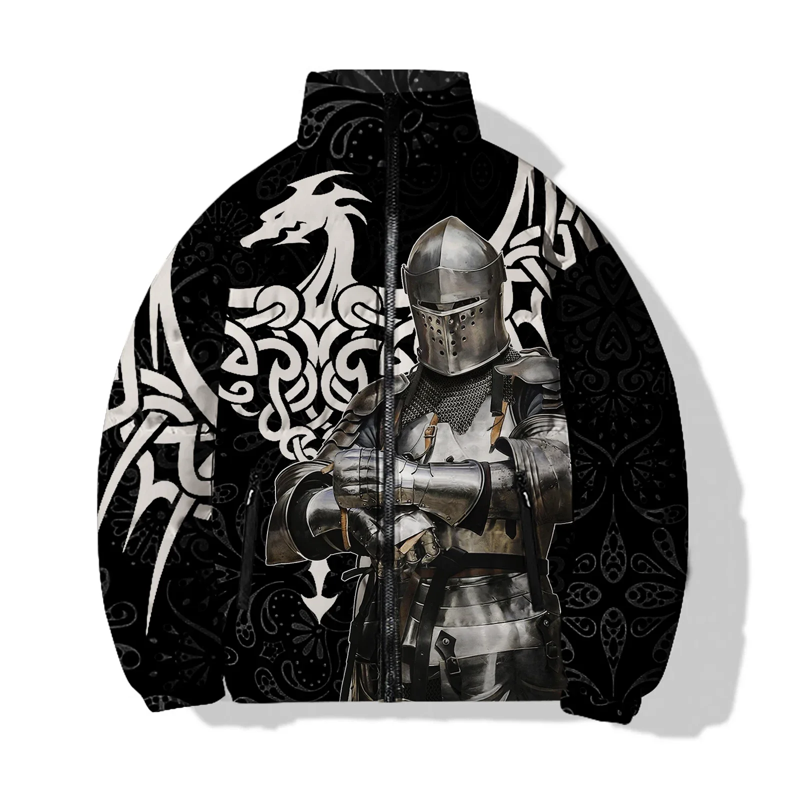 thumbnail image 1 of Abrigos de invierno de estilo nuevo para hombre, modernos y versátiles, con estampado de guerreros del siglo pasado, chaquetas cómodas y cálidas para hombre, abrigo para hombre, 1 of 5