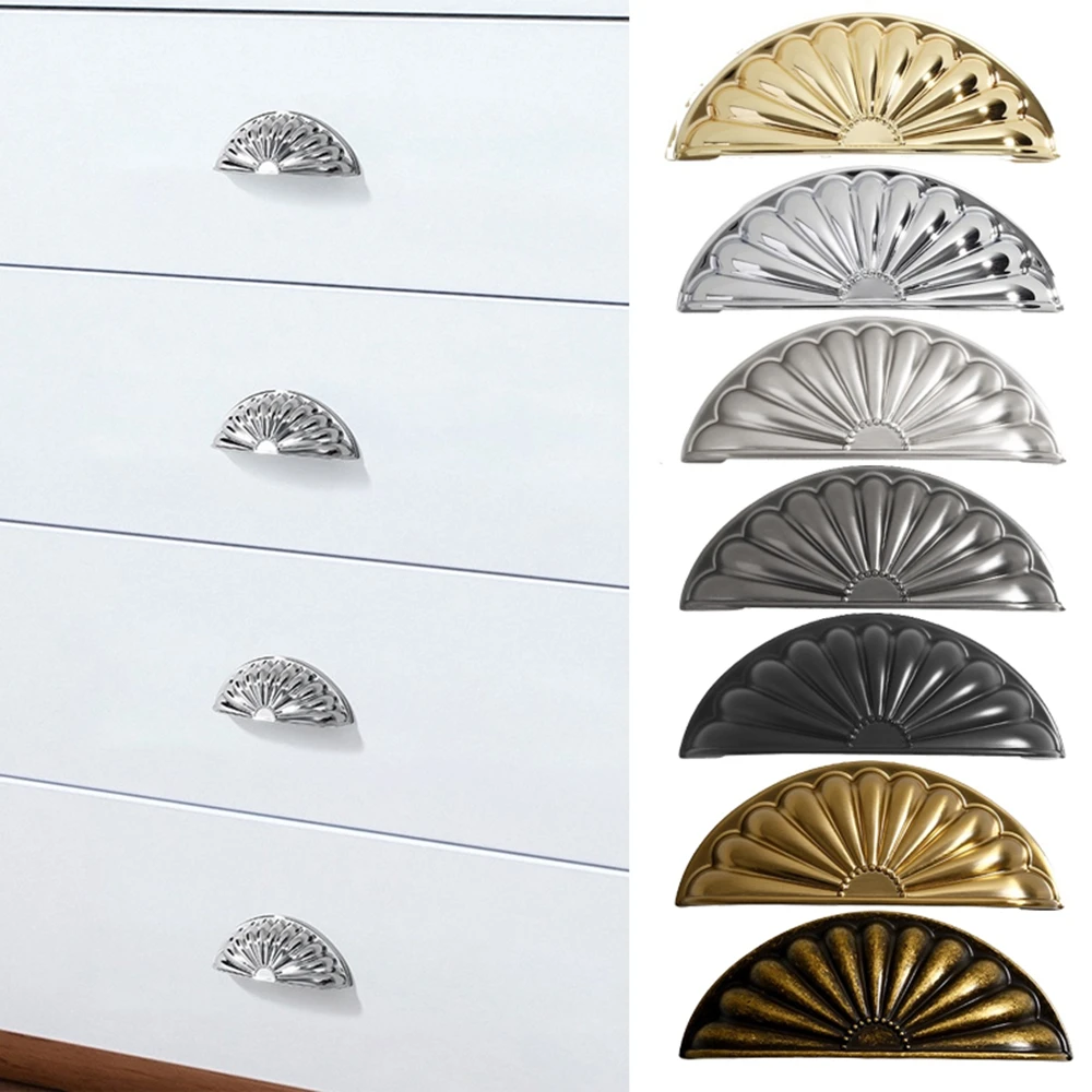 Zinc Alloy Shell Cabinet Handle Shell Style Multifunctional Furniture Knobs Hardware Furniture Drawer Pull Handles Cupboard