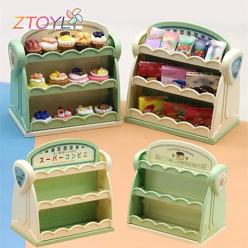 

1:12 Dollhouse Miniature Display Shelf Snack Rack Dessert Stand Storage Rack Model Supermarket Decor Toy Doll House Accessories