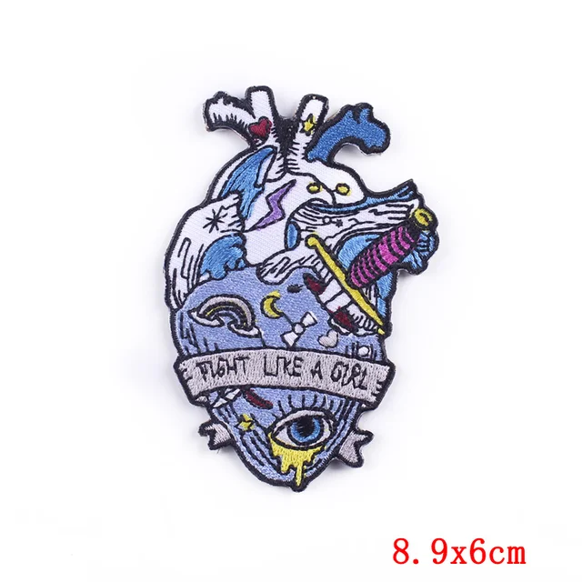 Van Gogh Heart Embroidery Patch Applique DIY Anatomical Heart Iron on  Patches for Clothing Sticker Wave Patches on Clothes Badge - AliExpress