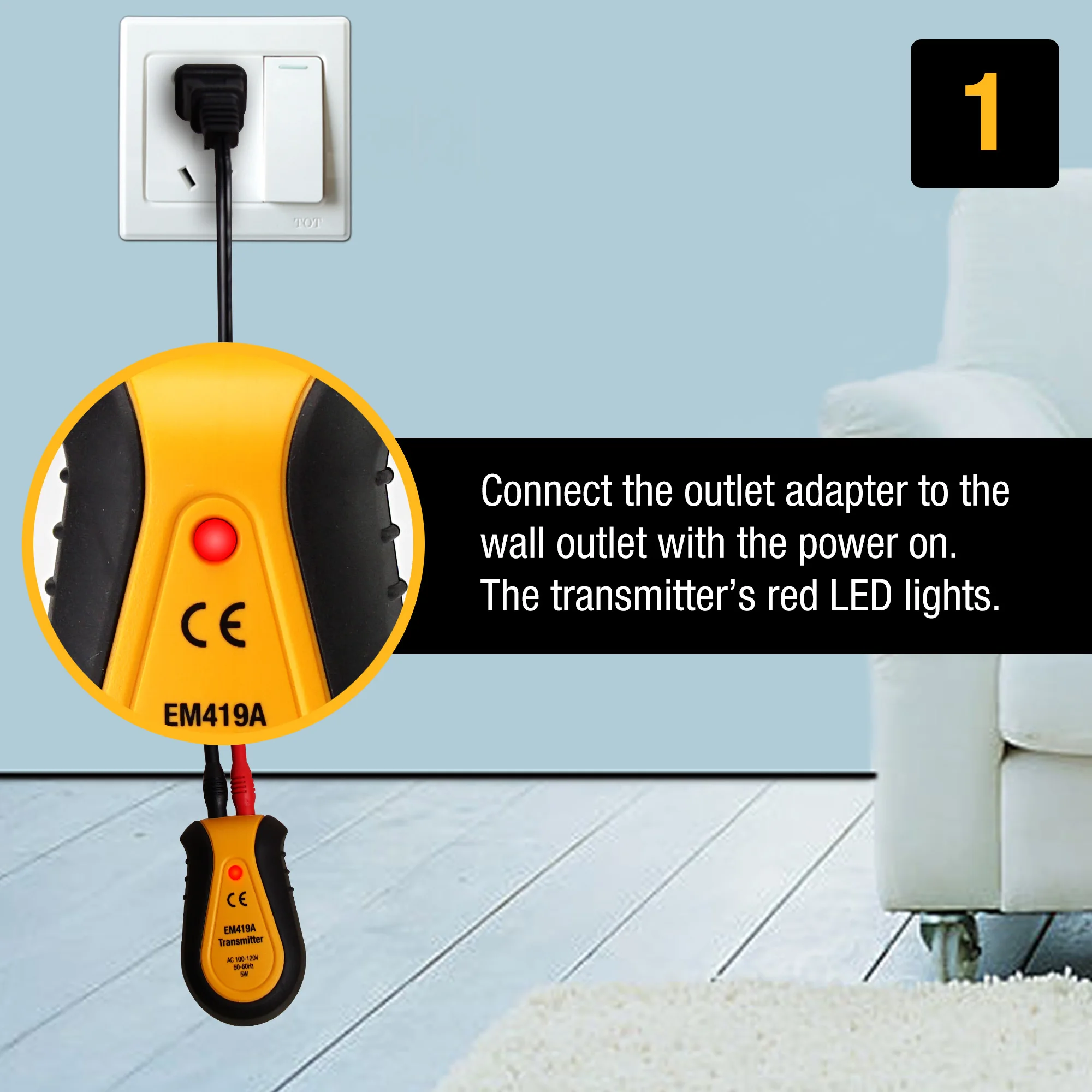 all-sun AC 100-120V/200~240V Circuit Breaker Finder Miniature Circuit Tracer Detector Electric Non-Contact Voltage Sensor LED
