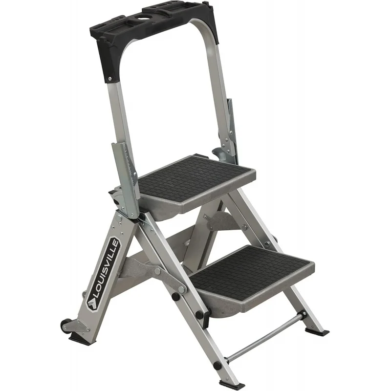Foot Step Stool, 300-Pound Capacity L-2011-02 Stocking stepstool, 2-feet, Silver