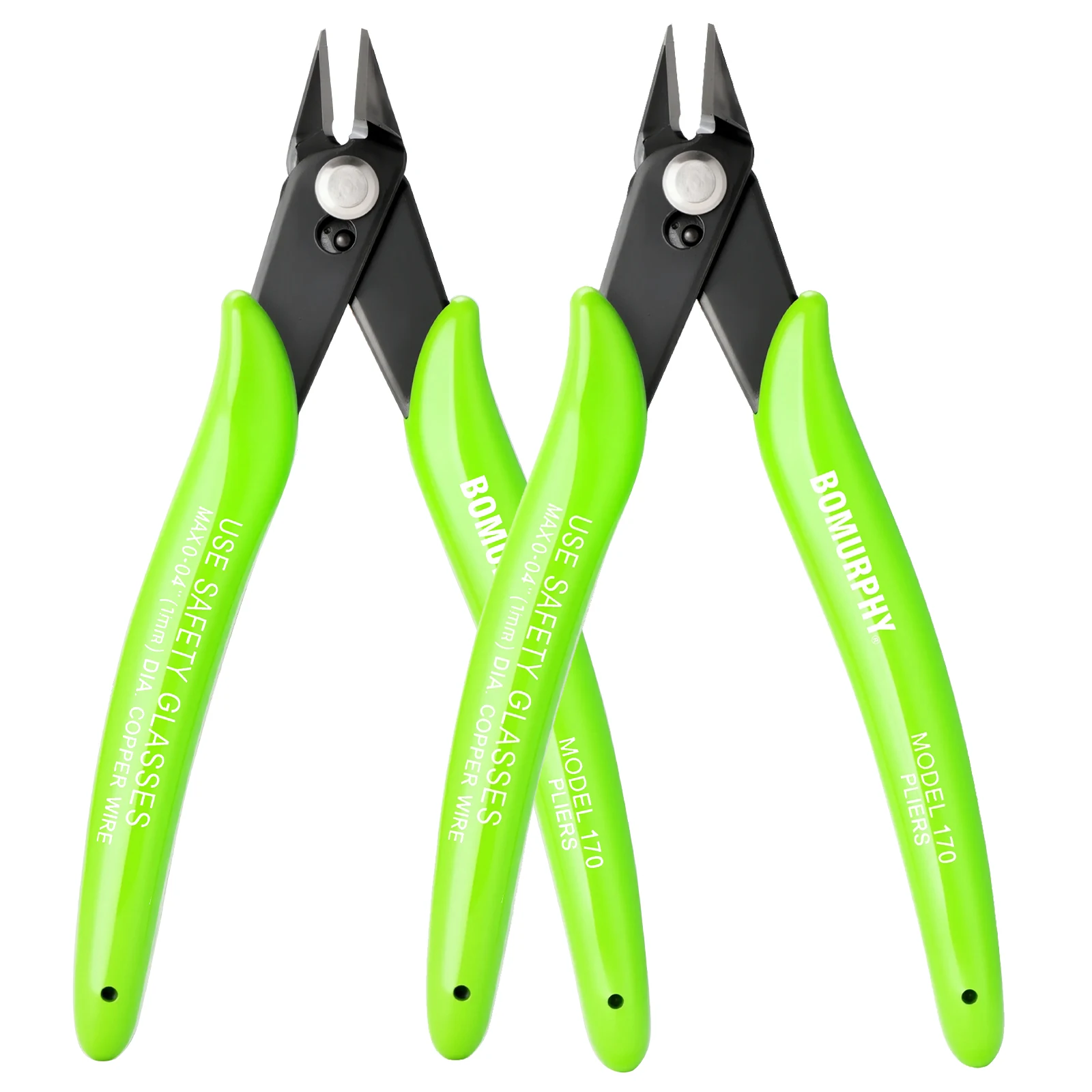 BOMURPHY 2Pcs 170 Model Flush Cut Pliers Precision Wire Cutters for Jewelry Making Electronic Repair