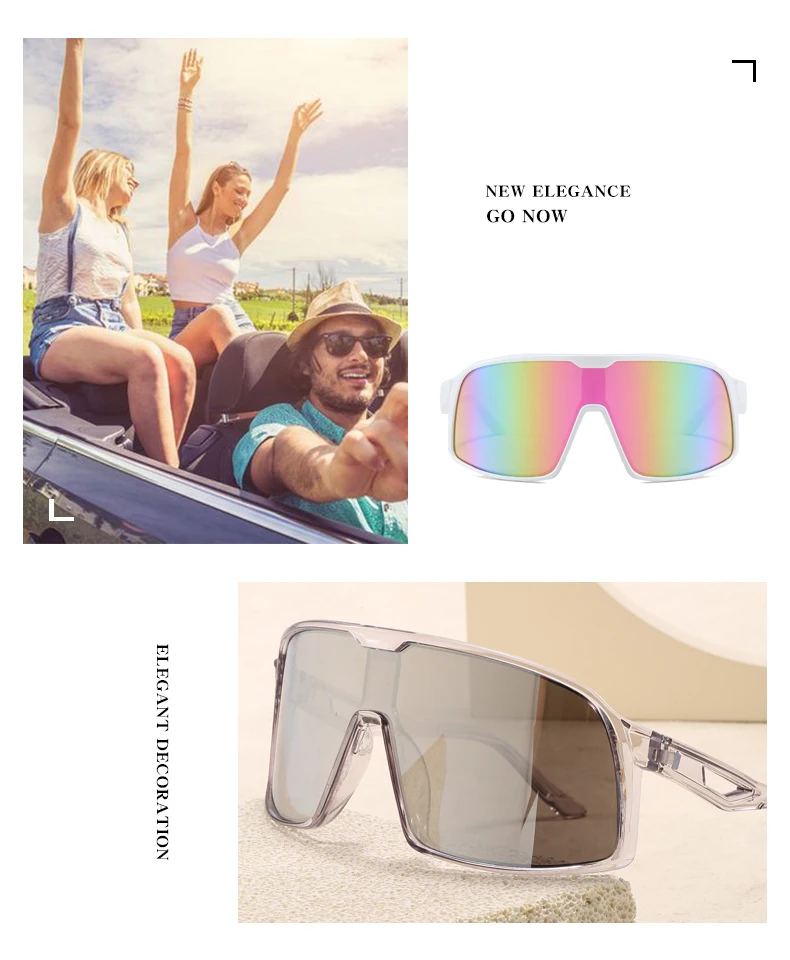 Schutzbrille Übergroße Spiegel Radfahren Sonnenbrille Männer Frauen Marke Designer Sonnenbrille Outdoor Sport Fahren UV400 Brille – Detail 2