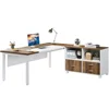 63-inch Executive Computer Desk with File Cabinet Office Desk Set Home Office L-Shaped Desk with Drawers and Filing Cabinet 1