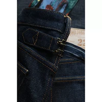 BOB DONG 22oz Men's Buckle Back Jeans Pocket Designs Rigid Selvedge Denim Pants 2