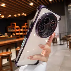 Electroplating Transparent Shockproof Case with Built - in Lens Film - Xiaomi 15 Ultra (Purple)
