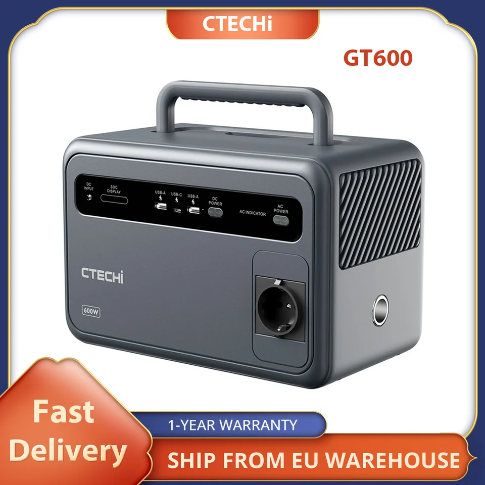 Cttech-gt600ポータブル電源、600w、384wh、LiFePo4バッテリー