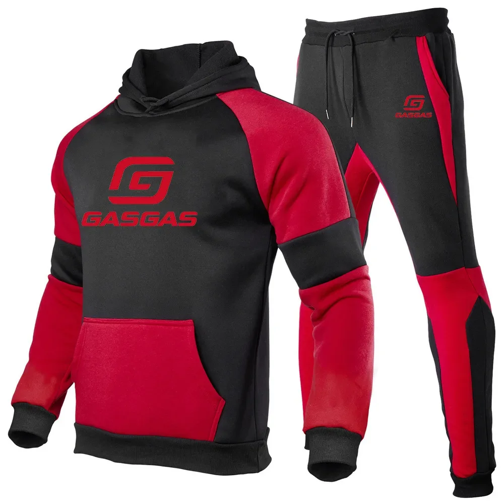 

2024 Autumn Winter Men's Tracksuit Motorcycles GasGas Printed 2 Pieces Set Sweatshirt + Sweatpants Couple Hoodies Suit Clothing