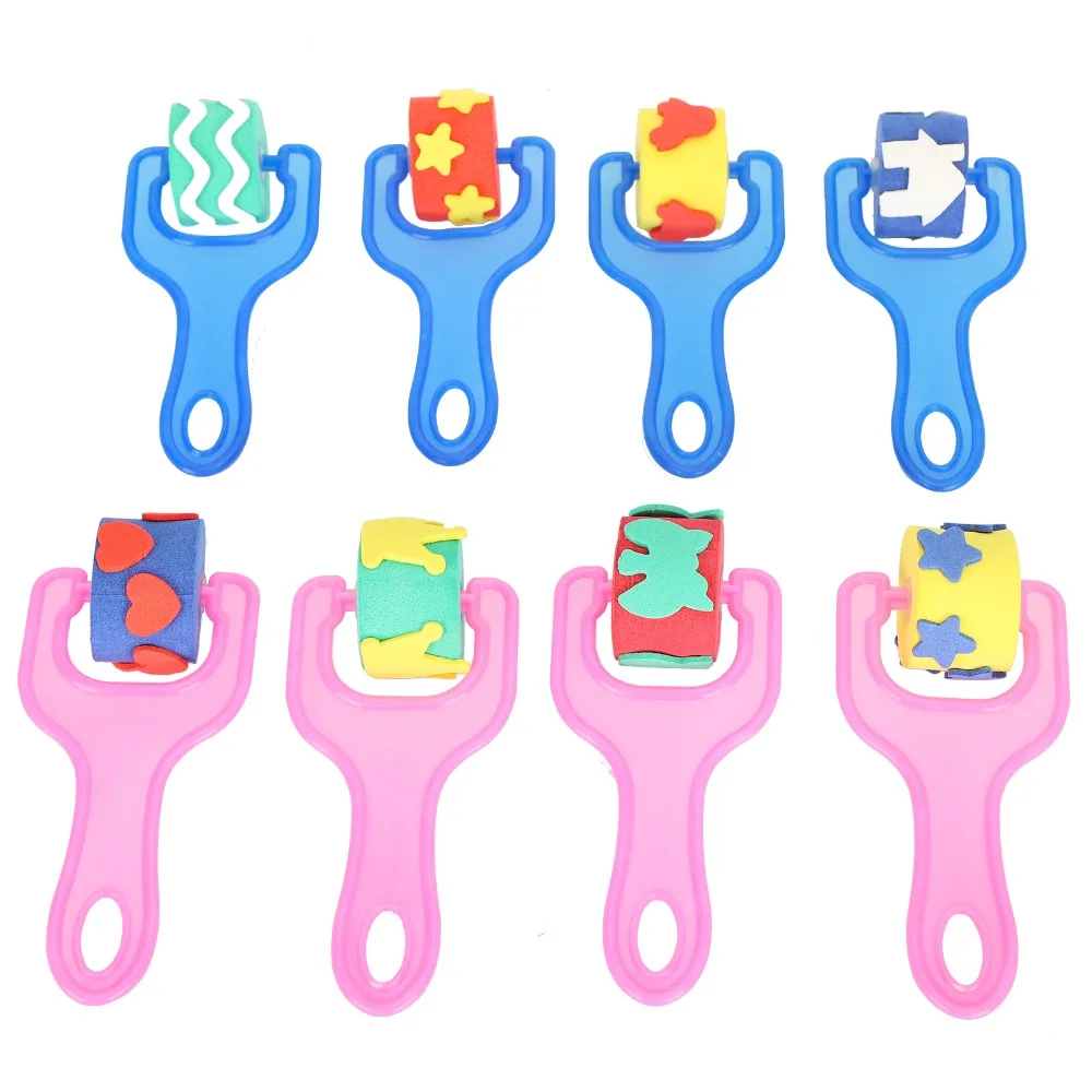 8PCS 소프트 스펀지 헤드 스펀지 롤러 브러쉬 부드러운 롤링 접촉 경량 핸드..