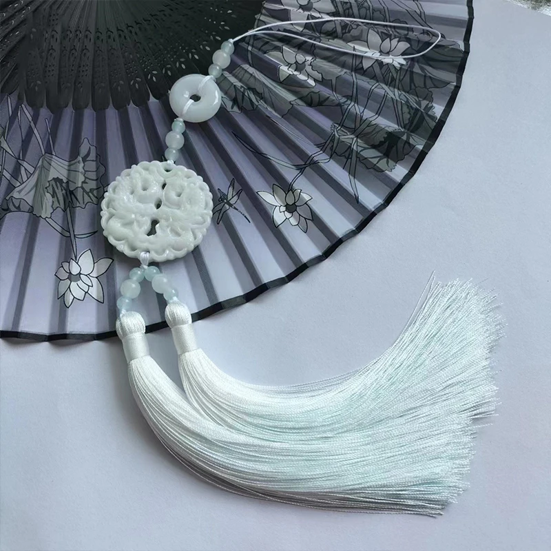 Chinesisches traditionelles Handwerk Hanfu alten Stil Taille Jade Ornament Hanfu Quaste Anhänger Cheong sam Hanfu Kleid Taille Dekor – Detail 20