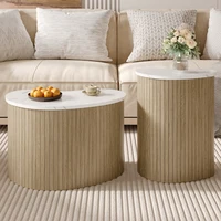 Table basse minimaliste moderne, table d'appoint en bois de maçonnerie en marbre de style scandinave, table de salon multifonctionnelle 2