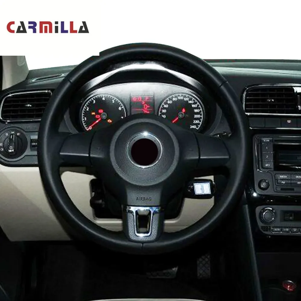 Car Steering Wheel Bottom Middle Chrome Cover Insert Trim For VW 2009-2013 Golf 6 Mk6 Bora 2011-2014 Polo Jetta Eos Touran Caddy car moulding decoration car air conditioner trim interior moulding trim strip car grille trim car gear cover trim car headlight switch trim cup holder trim cover