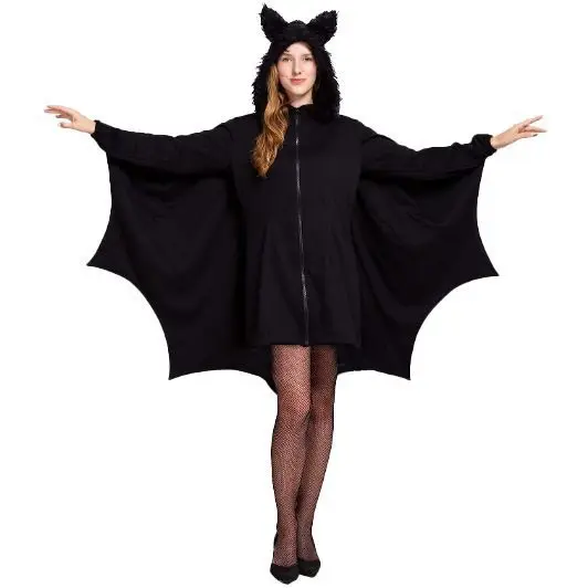 

One piece for shippingPlus Size European Halloween Batsuit Bat Cos Uniform Vampire Witch Batman Clothing