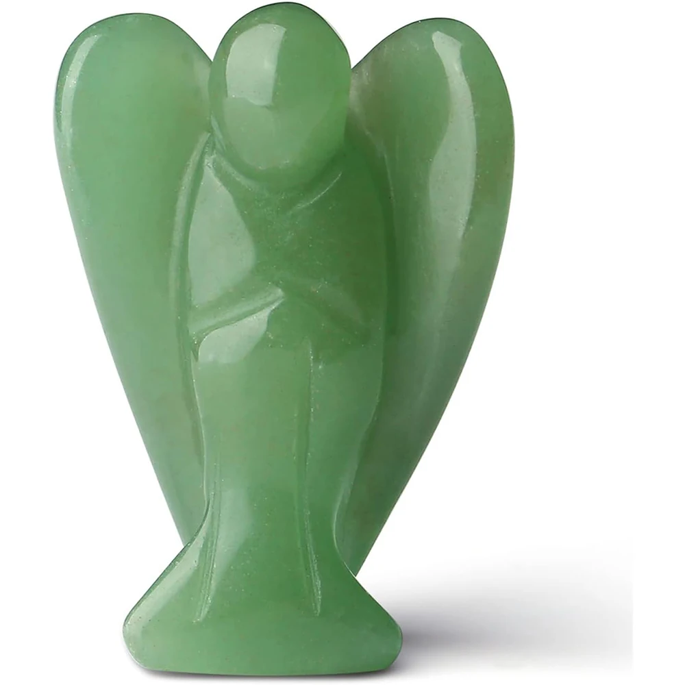 Celestial Harmony: Polished Hand-Carved Angel Crystal Statue
