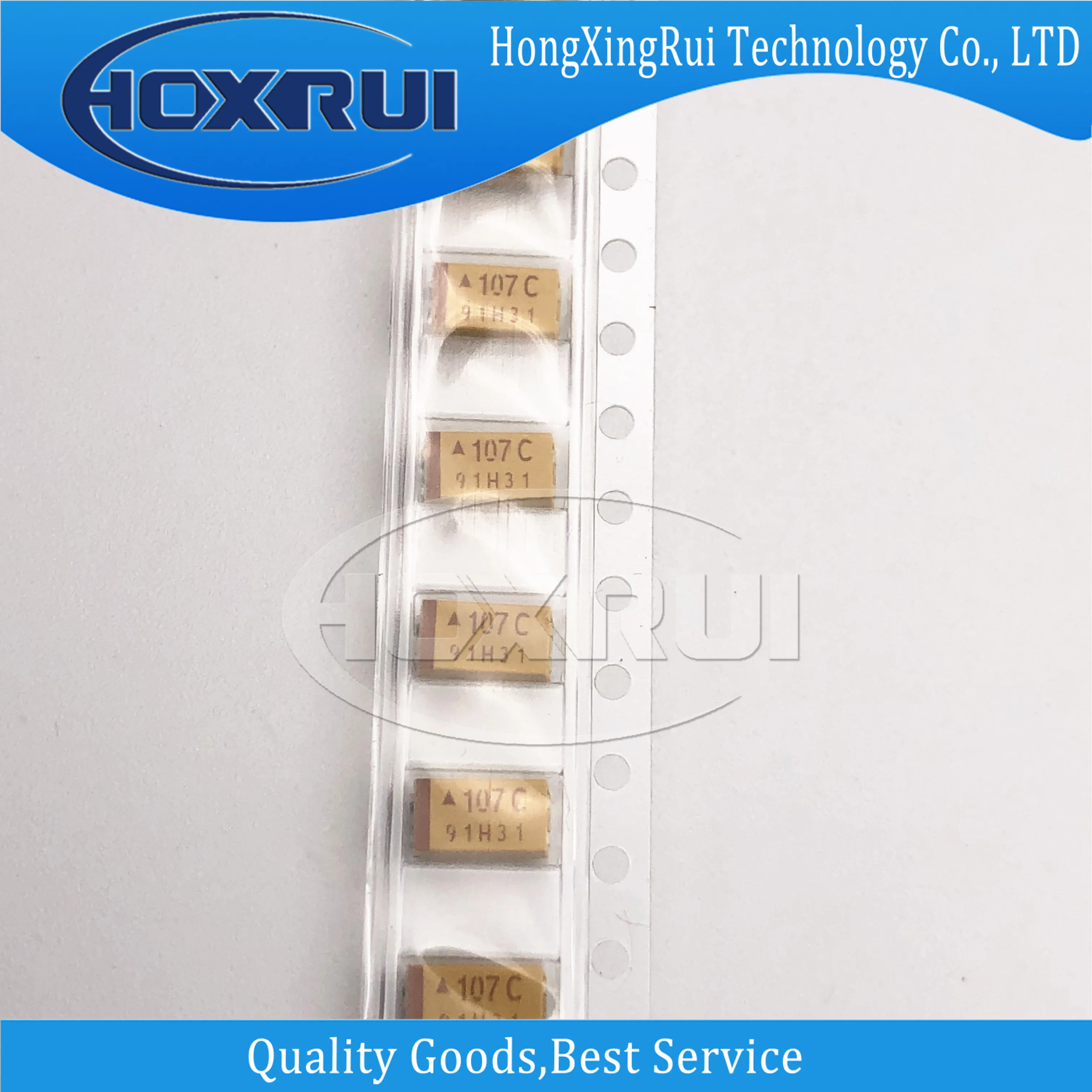 

(10 piece),TAJC107K016RNJ,Surface mount tantalum capacitor, TAJ series, 100µF, ± 10%, 16V, 2312 [6032 metric], C