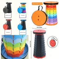2025 Hot Portable Folding Telescopic Stool Lightweight Plastic Subway. Queuing Chair and Outdoor Camping Fishing with Carry Bag 1