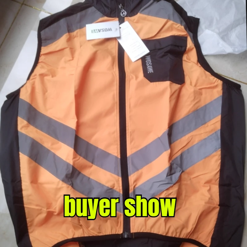 WOSAWE 오토바이 반사 재킷 조끼 안전 조끼 경고 의류 안전한 야간 주행 통기성 원단 안전 재킷