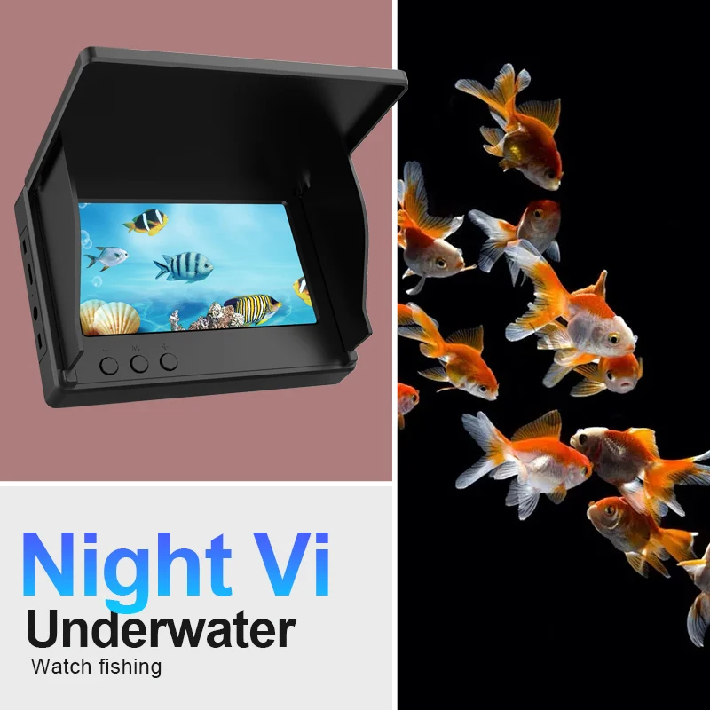 Underwater camera Underwater camera 1080p 4.3 inch lcd Endoscope camera Waterproof 6 Hours Endurance Night Vision 15/30m For ICE/Sea